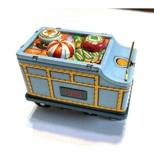 Vintage Hallmark Tin Toy Train Car Ornament Christmas Decor